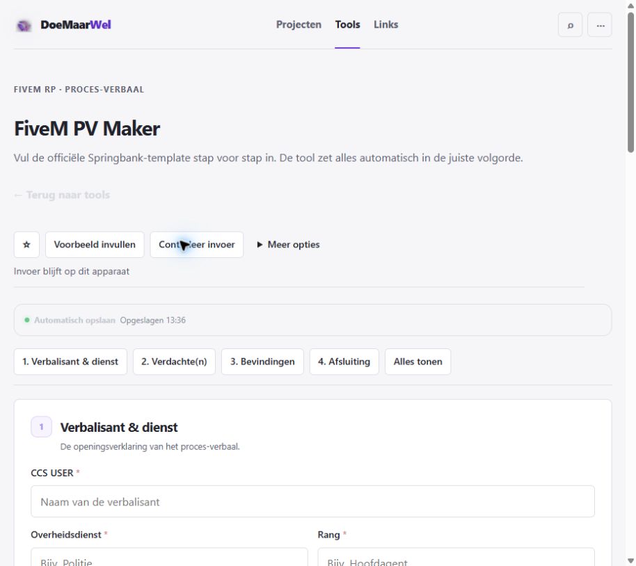 Voorbeeld van PV Maker